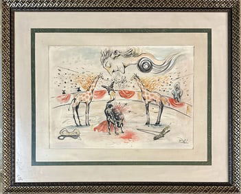 SALVADOR DALI SURREALIST WATERCOLOR PAINTING