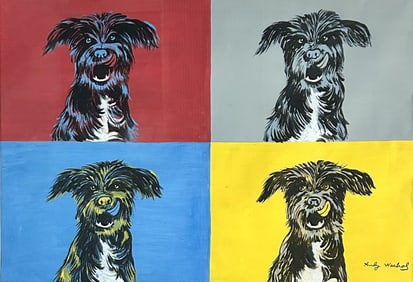 ANDY WARHOL SILKSCREEN POP ART DOG