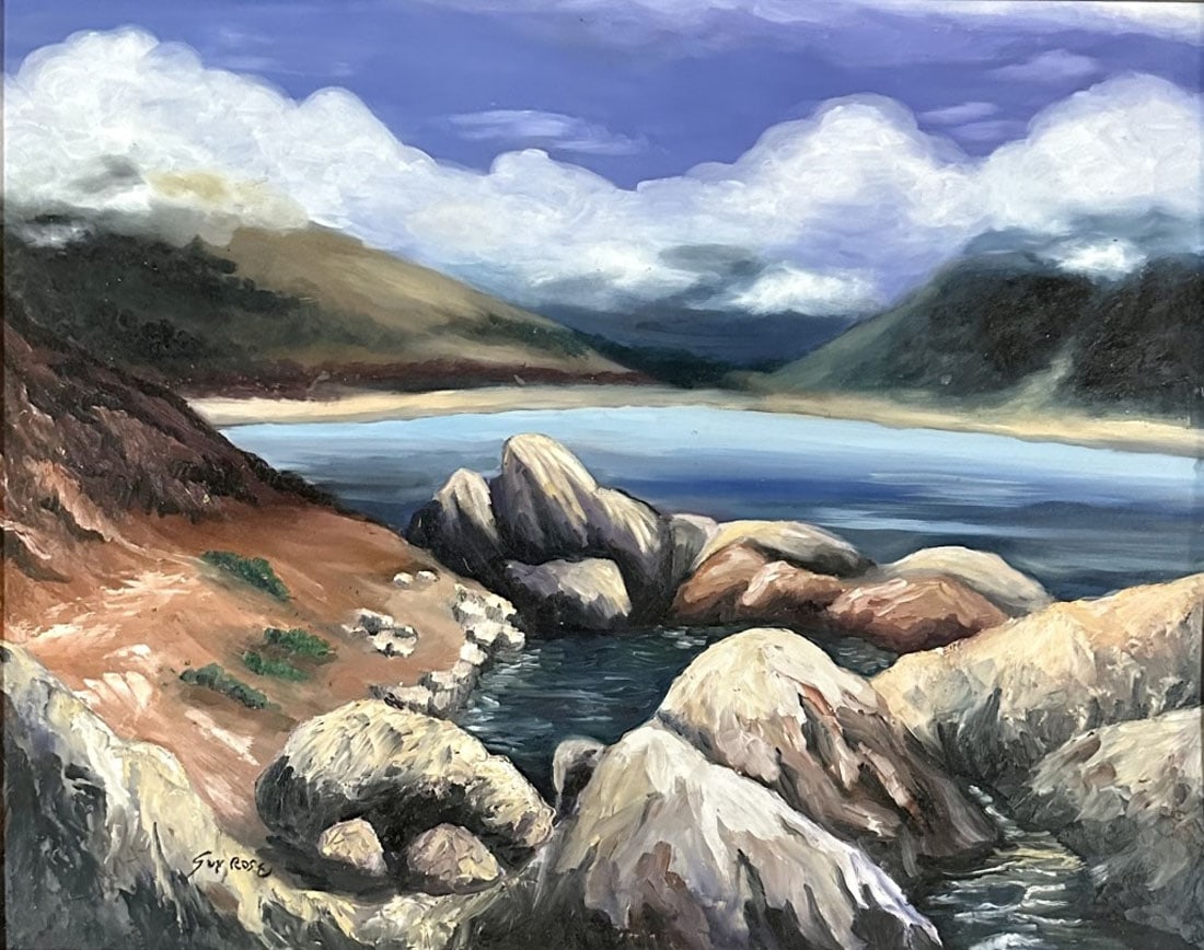 GUY ROSE OIL ON BOARD LANDSCAPE: Guy Rose, no coa, private collection, medium: oil measurements: 25"HX31"W framed, good condition Biography: Guy Orlando Rose was an American Impressionist painter and California resident, who received