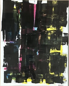 AVSHALOM OKASHI ABSTRACT OIL ON PAPER