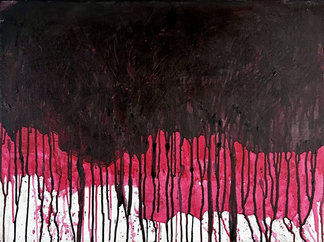 HERMAN NITSCH ABSTRACT OIL ON CANVAS (1 of 3)