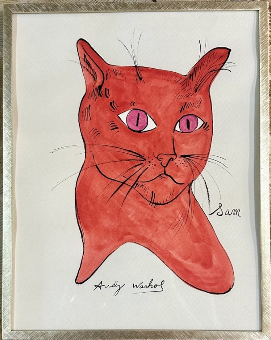ANDY WARHOL WATERCOLOR ON PAPER: Andy Warhol, no coa, private collection, medium: watercolor, measurements: 14"H X 11"W framed, good condition Biography: Andy Warhol was an American visual artist, film director and producer. A leadin