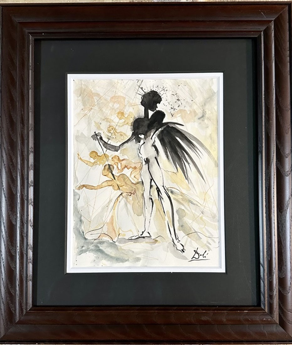 SALVADOR DALI WATERCOLOR ON PAPER (1 of 3)
