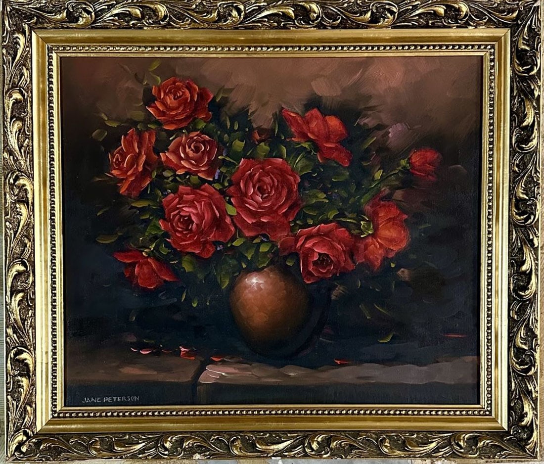 JANE PETERSON OIL ON CANVAS STILL LIFE (1 of 4)