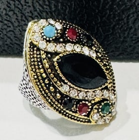 UNIQUE MOROCCAN STYLE RHINESTONE RING