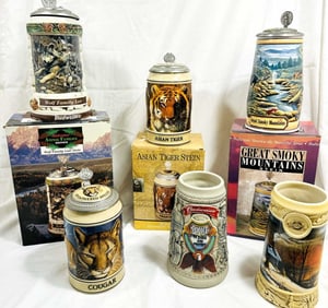 GREAT LOT OF 6 COLLECTIBLE GERMAN BEER STEINS