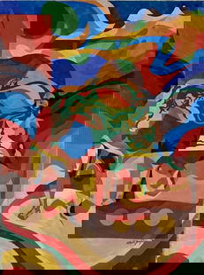 ALAIN JACQUET ACRYLIC ON CANVAS (FRENCH): Alain Jacquet, no coa, private collection, medium: acrylic measurements: 40"H BY 30"W No frame, good condition Biography: Alain Jacquet was a French artist representative of the Nouvelle Figuration mo