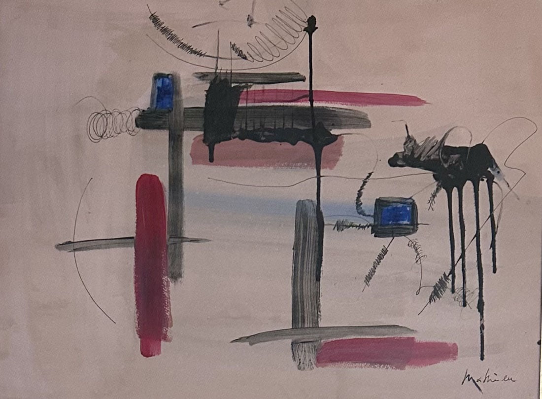 GEORGES MATHIEU ABSTRACT ON PAPER (1 of 3)