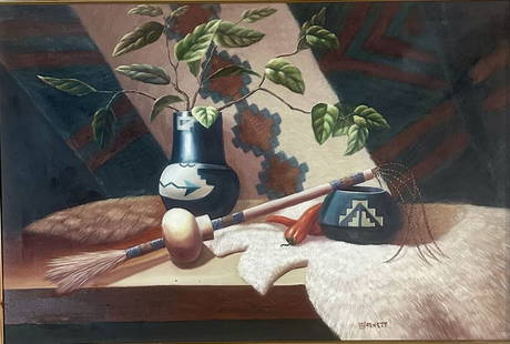 WILLIAM MICHAEL HARNETT OIL ON CANVAS: William Michael Harnett, no coa, private collection, medium: oil, measurements: 41"W BY29"H framed, good condition Biography: William Michael Harnett was an American painter known for his trompe-l'œi