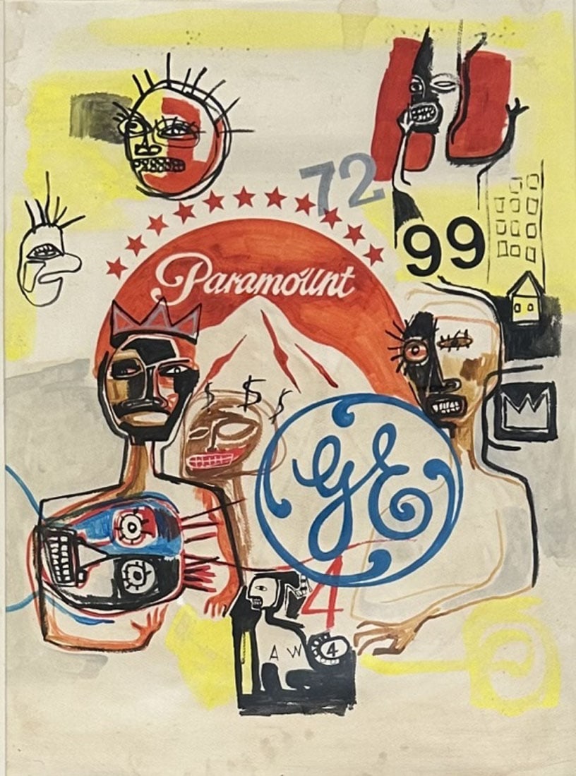 JEAN MICHEL BASQUIAT & ANDY WARHOL OIL PAINTING (1 of 2)