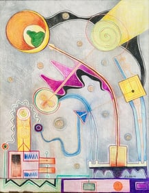 FRANK LOBDELL MIXED MEDIA ON BOARD