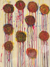 CY TWOMBLY MIXED MEDIA ON PAPER