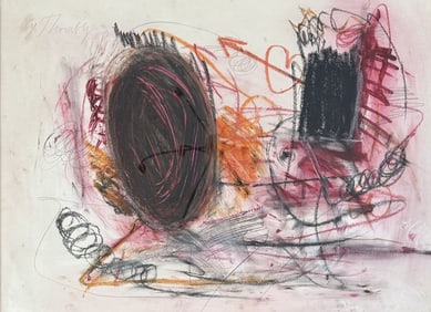 CY TWOMBLY MIXED MEDIA ON PAPER