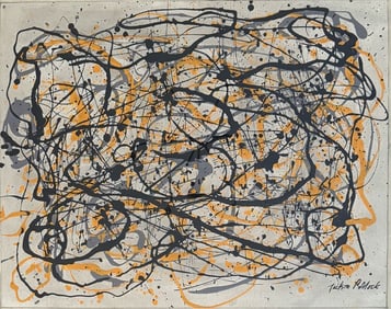 JACKSON POLLOCK OIL ON PAPER