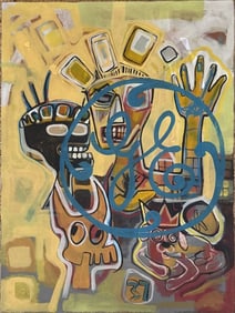 JEAN-MICHEL BASQUIAT/ANDY WARHOL MIXED MEDIA/CANVS