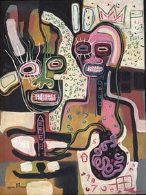 JEAN-MICHEL BASQUIAT OIL ON CANVAS