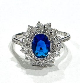 GORGEOUS STERLING SILVER CZ COCKTAIL RING