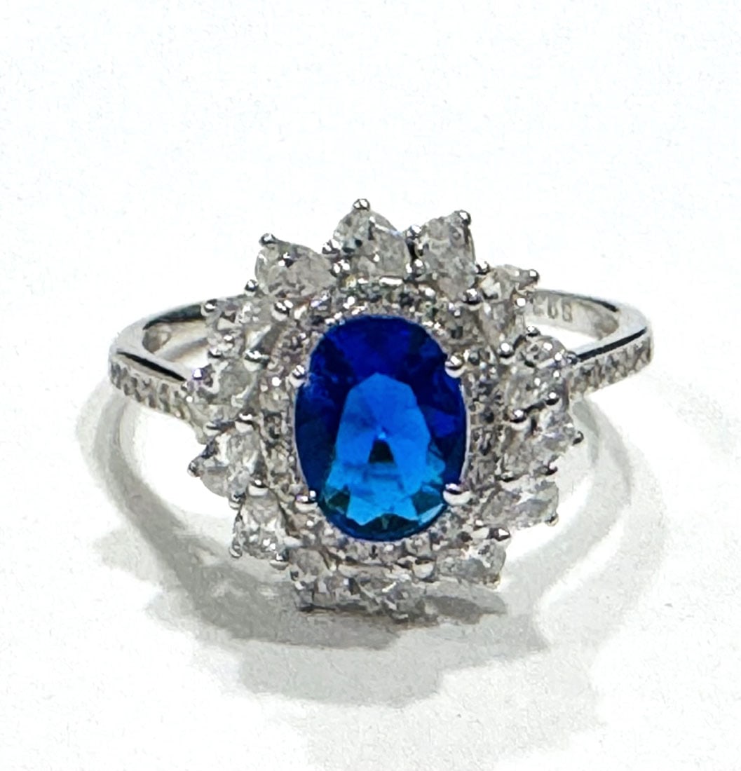 GORGEOUS STERLING SILVER CZ COCKTAIL RING