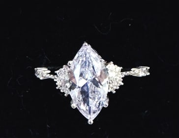 MARVELOUS MARQUIS 6CT CZ STERLING SILVER RING