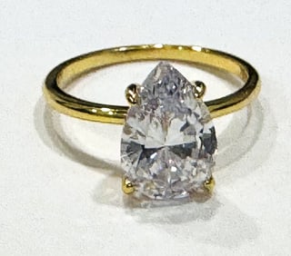 PRECIOUS PEAR CUT 4CT CZ ENGAGEMENT RING