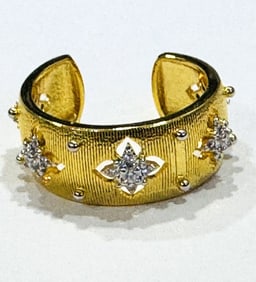 TRENDY CZ DECO WIDE BAND RING