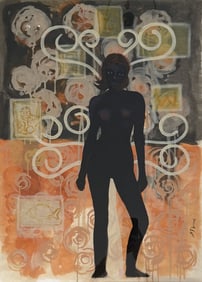 ROMARE BEARDEN COLLAGE ON PAPER