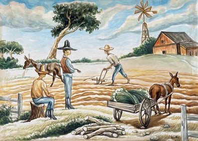 THOMAS HART BENTON WATERCOLOR ON PAPER