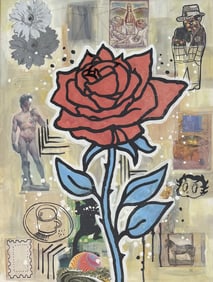 DONALD BAECHLER COLLAGE ON PAPPER