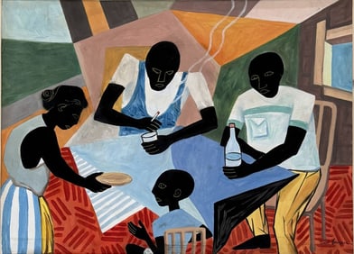 JACOB LAWRENCE OIL ON PAPPER