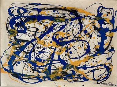 JACKSON POLLOCK OIL ON PAPER (AMERICAN)