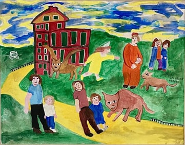 SISTER GERTRUDE MORGAN MIXED MEDIA ON PAPER