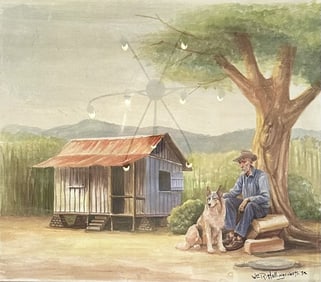 WILLIAM HOLLINGSWORTH WATERCOLOR ON PAPER