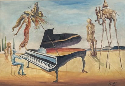 SALVADOR DALI WATERCOLOR ON PAPER