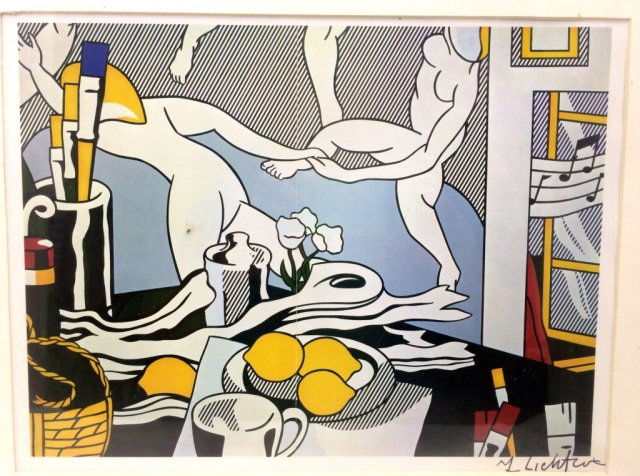 RARE SIGNED ROY LICHTENSTEIN POP ART PRINT $4200 VALUE: SIGNED "R. LICHTENSTEIN" IN BLACK INK LOWER RIGHT CORNER OUTSIDE IMAGE/TITLE:1974 "THE DANCE"/22"WX16"H