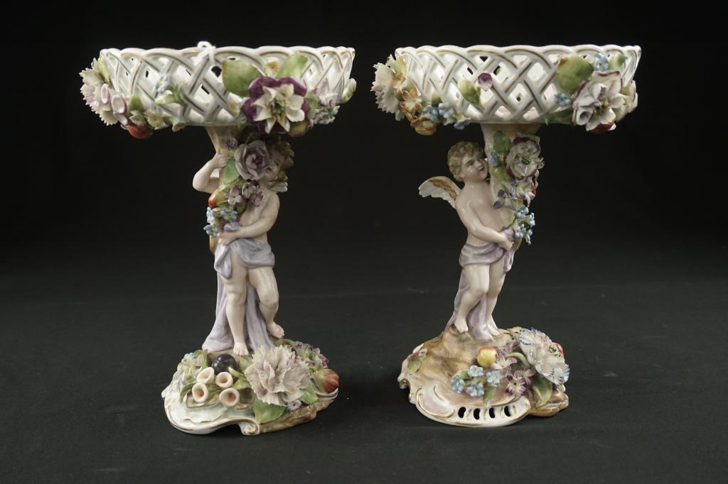 Pair of  Dresden Meissen Compotes Pair of Dresden (1 of 8)