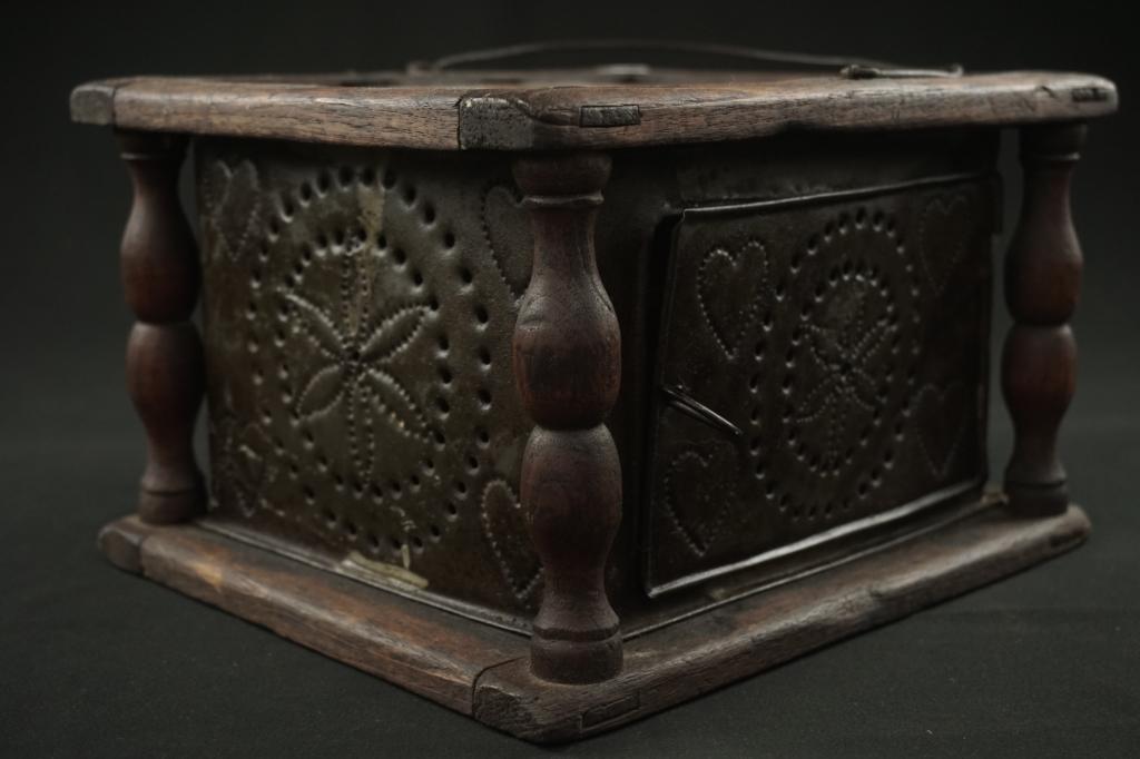19th Century Pennsylvania Punch Tin Warmer 19th c. (1 of 6)