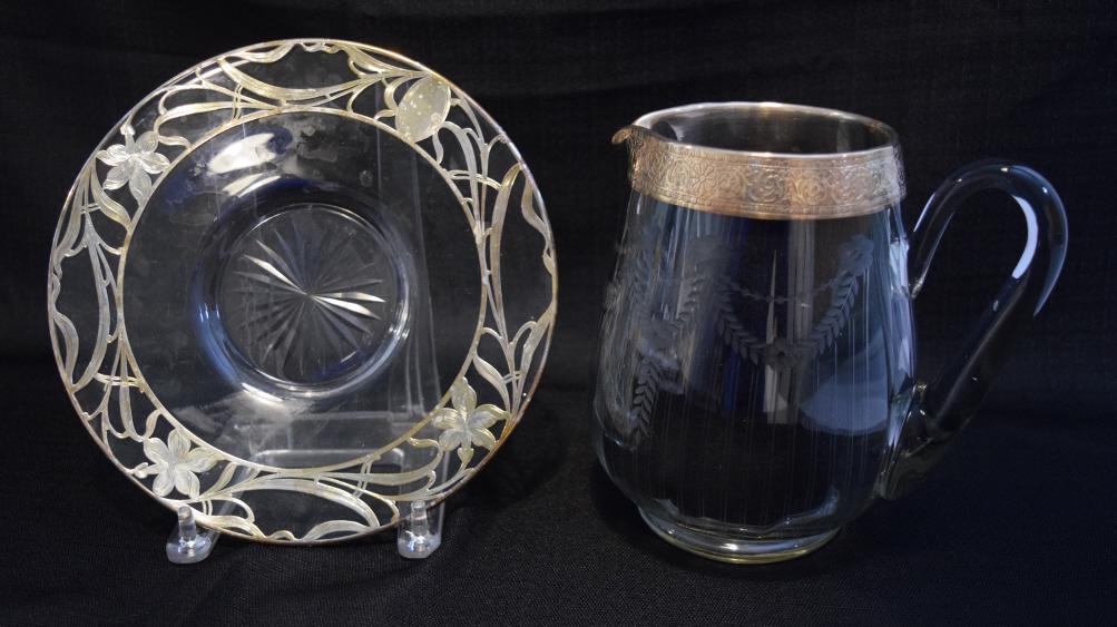 Sterling Silver Pitcher & Plate. (1 of 3)