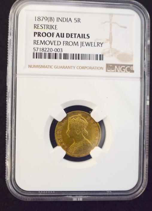 1879 India Five Rupees Gold Coin. (1 of 3)