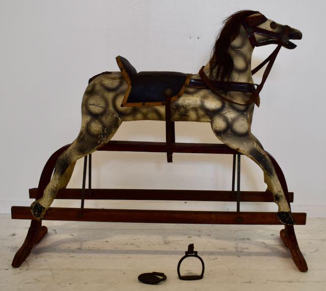 19th c. Folk Art Paint Decorated Rocking Horse. (1 of 7)