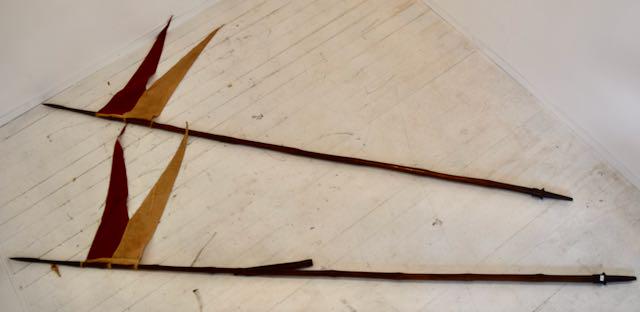 19th c. Military Lances w/ Flag. (1 of 14)