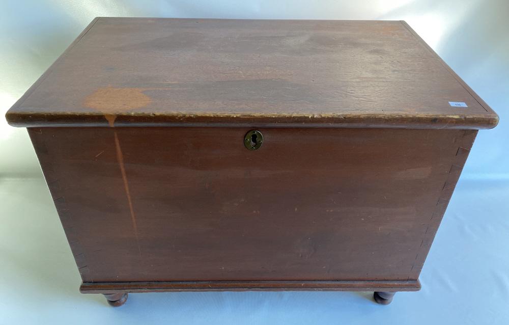 19th C paint decorated dovetail blanket chest. (1 of 8)