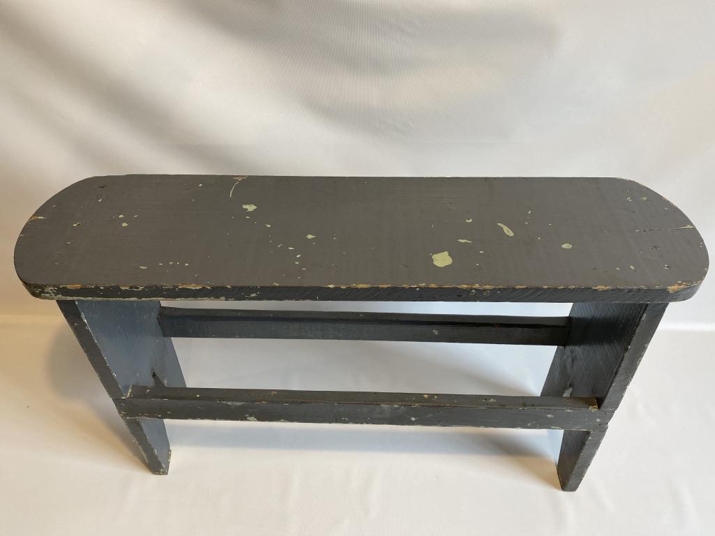 Primitive paint decorated bench. (1 of 5)