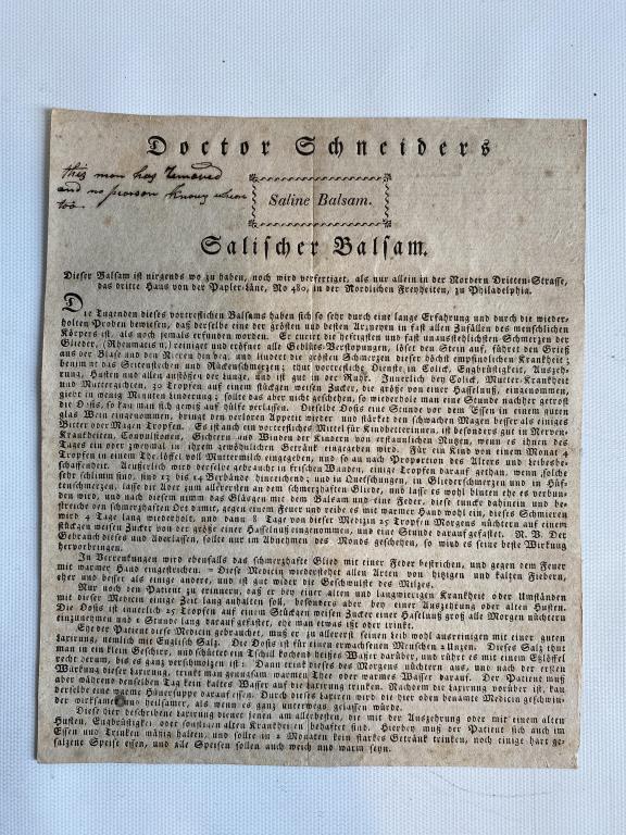 1800’s High German Broadside Doctor, Medical. (1 of 2)