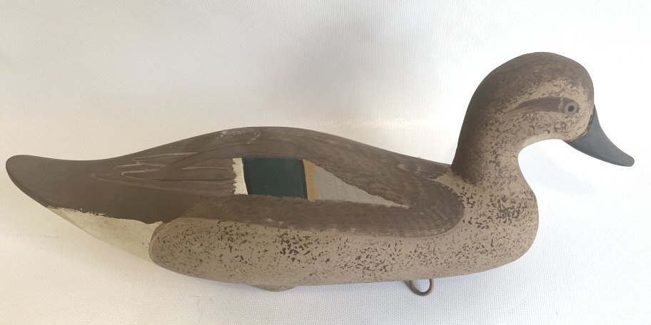 Paint decorated James Pierce duck decoy. (1 of 3)