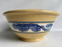 Yellowware blue seaweed large mixing bowl.