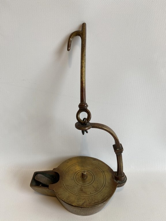 Early brass betty lamp. (1 of 5)
