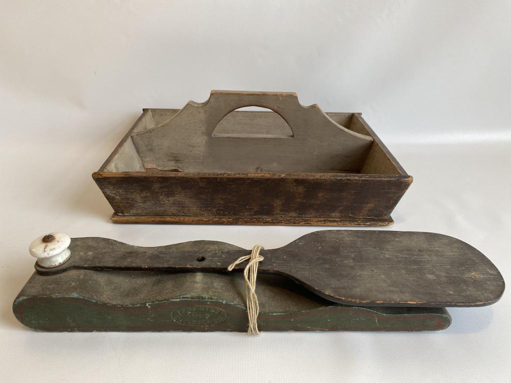 Early paint decorated woodenware. (1 of 8)