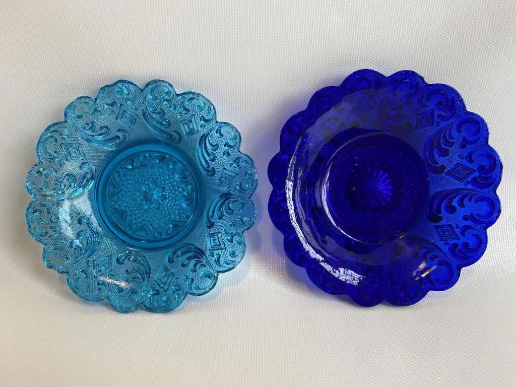 Pair of antique glass cup plates. (1 of 6)