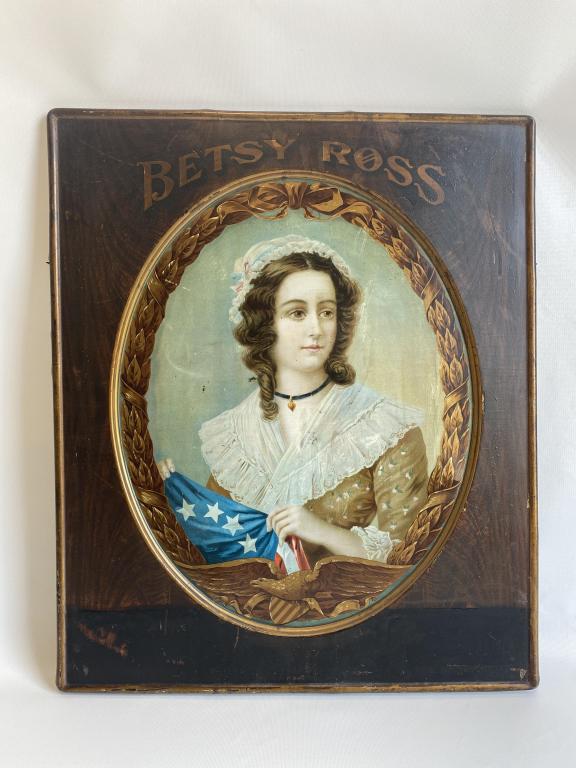 Early Betsy Ross litho metal sign. (1 of 7)
