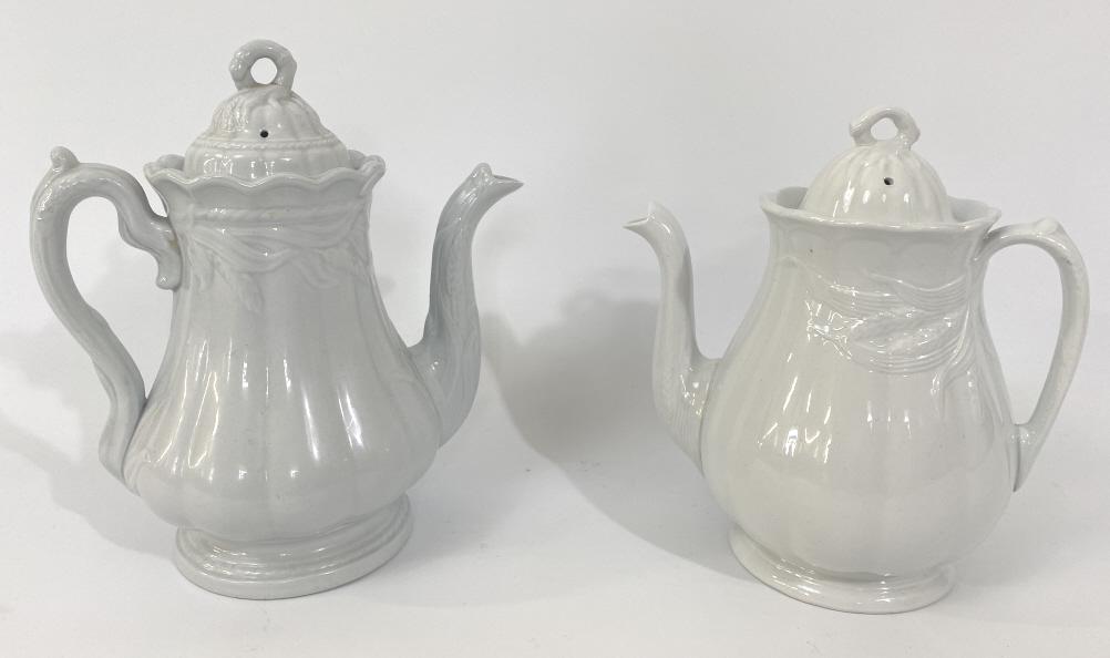 Antique Ironstone Teapots. Corn Raised Wheat Pattern. (1 of 8)